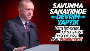 Cumhurbaşkanı Erdoğan, Türkiye'nin savunma sanayisindeki felsefesini açıkladı