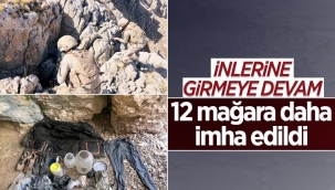 Erzincan kırsalında teröristlerce kullanılan 12 mağara imha edildi