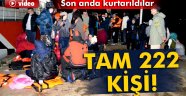 222 kaçak boğulmaktan son anda kurtarıldı