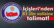 81 ilin valisine talimat