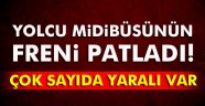 Freni patlayan yolcu midibüsü şarampole uçtu: 22 yaralı