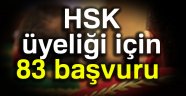 HSK üyeliği için 83 başvuru yapıldı