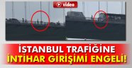 İstanbul trafiğine intihar girişimi engeli