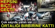 Karşı şeride geçen tır 6 otomobili biçti: 8 yaralı