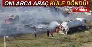 Otoparktaki onlarca araç küle döndü