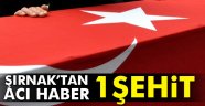 Şırnak'ta 1 asker şehit oldu