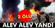 tankerle kamyon alev alev yandı