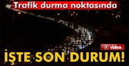 TEM Otoyolu'nda trafik yer yer durma noktasına geliyor