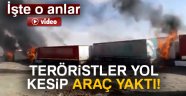 Tendürek'te PKK'lı teröristler araçları yakıp kaçtı