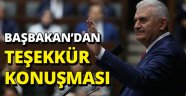 Yıldırım'dan teşekkür konuşması