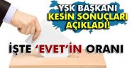 YSK, referandumun kesin sonuçlarını açıkladı